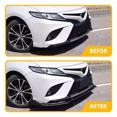 3PCS Front Bumper Lip Splitter Spoiler for Camry SE XSE 2025 Gloss Black V Style