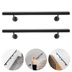 Stainless Steel Stair Rail 60″ – Pre-Drilled for Wood, Brick & Concrete Walls