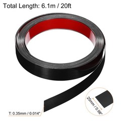 1″ x 20ft Peel and Stick Metal Molding Wall Trim Strip Mirror Like Black