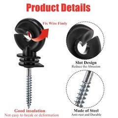 120 Pack Electric Fence Insulators Screw In Ring Wood Post Farm Fencing Kit