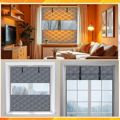 Window Insulation for Winter 63″ x 39 ” Thermal Insulated Window Cover with F…