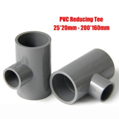 Reducing Tee Connector PVC Water Supply Pipe Fittings Grey 25*20mm – 200*160mm