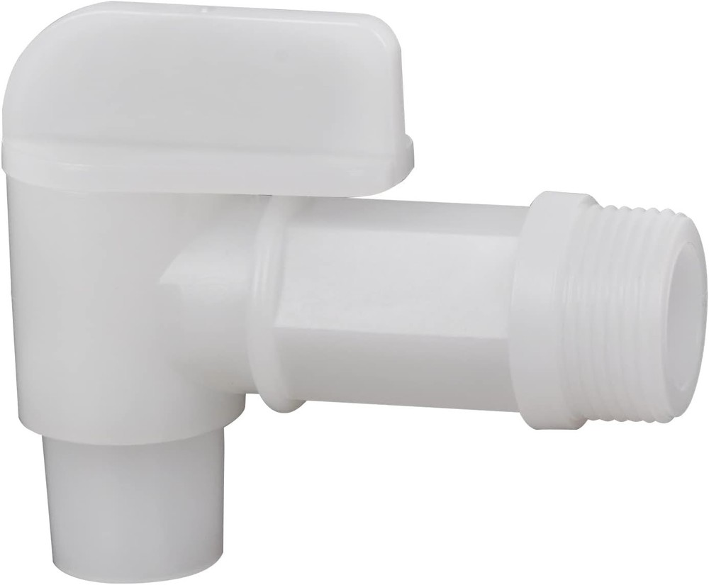 White Plastic Drum Faucet – 3/4″ NPT Spigot for Plastic Jugs & Water Tanks