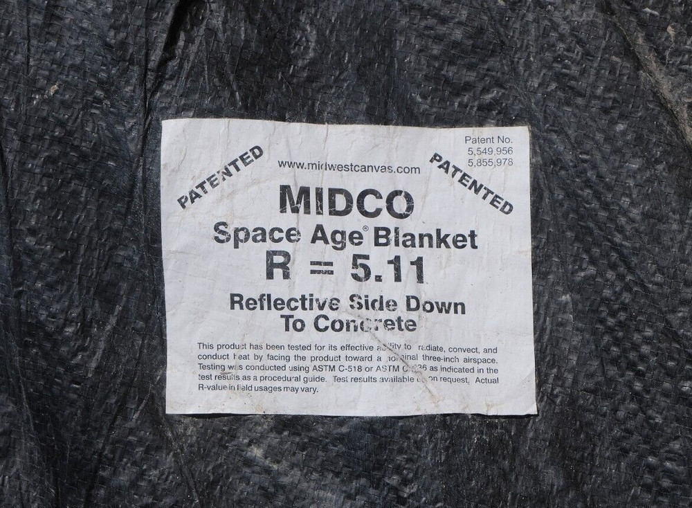 120 Concrete Curing Blankets, by MIDCO 6′ x 25′ R-5.11 Space Age Blanket
