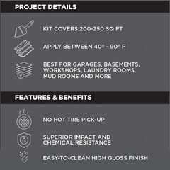 Rust-Oleum 317286 RockSolid Polycuramine Garage Floor 1 Car, Dark Gray
