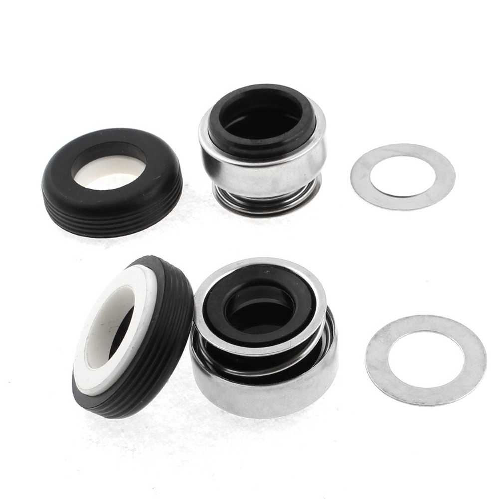 2Pcs, Metal Spring Mechanical Rubber Bellows Water Pump Seal 15mm Dia