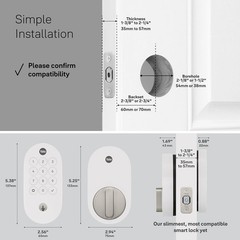 Yale Matte Black Keyed Deadbolt Smart Lock with Google Matter,