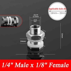 Stainless Steel 1/4″ to 2″ Thread Fitting Water Tank Connector Water Tower Joint