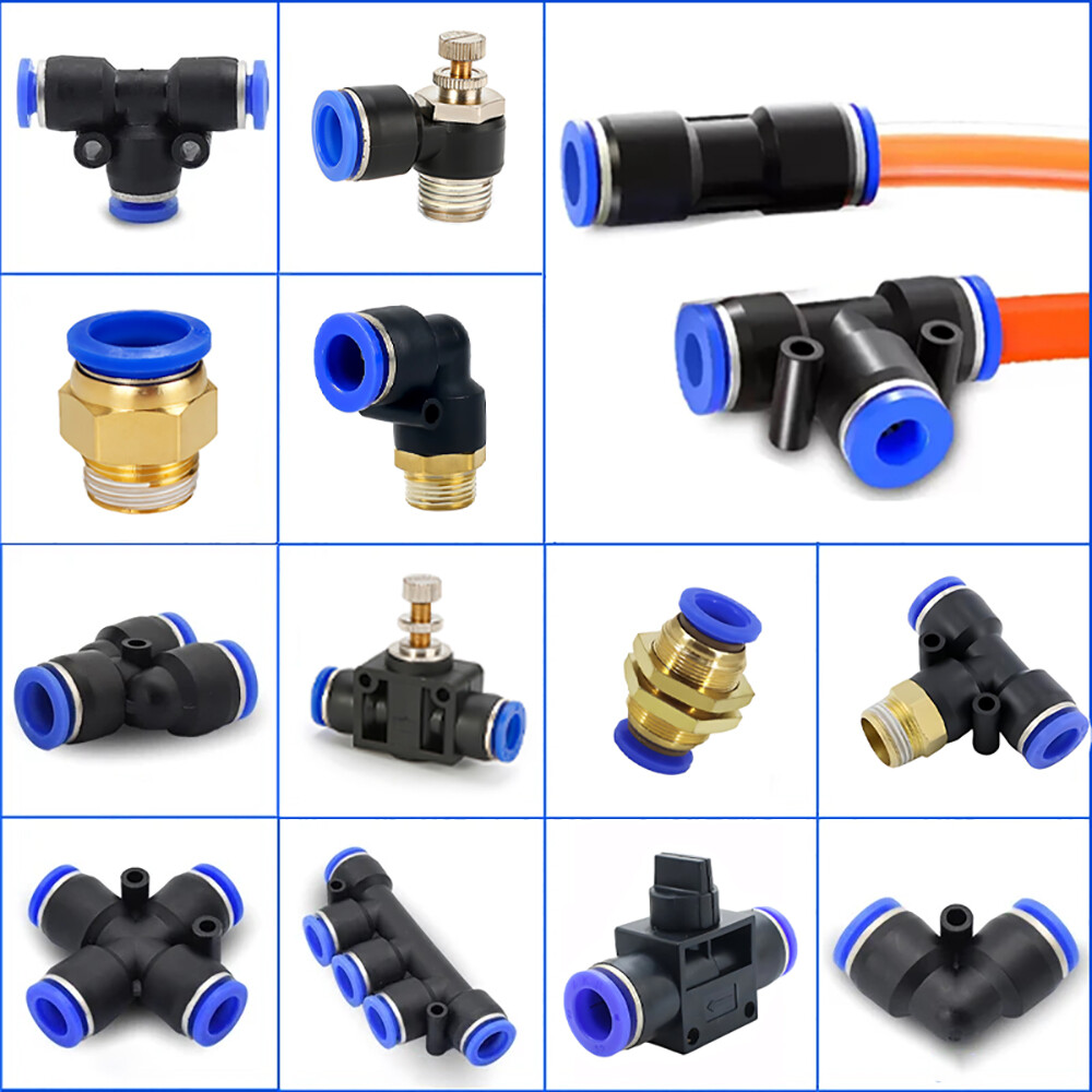 Pneumatic Push Fit Connectors Air Water Hose Speed Push In Fittings – All Type