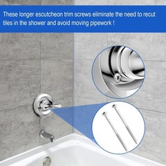 RP12630 Longer Escutcheon Trim Screws for Delta 10-24 in x 3-3/4 in, silver