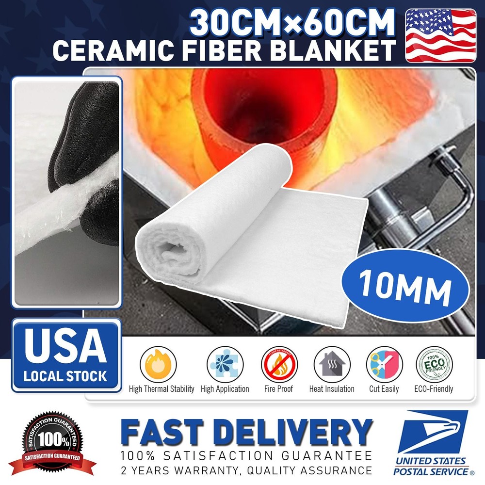 High Quality 30cm×60cm 10mm Thick Ceramic Fiber Insulation Blanket Fireproof