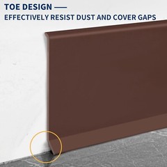 Vinyl Wall Base Baseboard Molding Trim 4″ Flexible Self 4in x 20ft Brown
