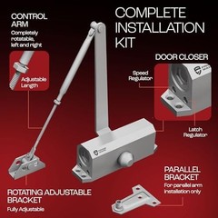 PrimeWare DC-300 Automatic Adjustable Door Closers for Home | Soft Close, No …