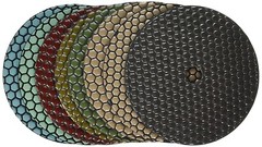 7 Inch Diamond DRY Polishing Pad 7 stone Concrete granite marble glass sanding