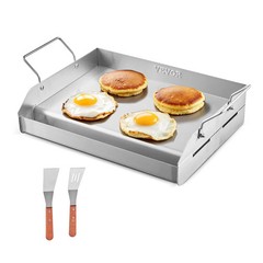Stainless Steel Griddle, 17×13 inch Universal Flat Top Rectangular Plate, Gas G