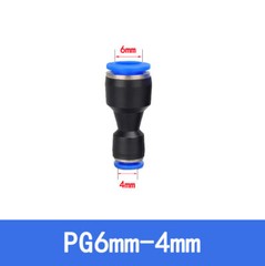 PG Air Pneumatic Fitting Hose Tube Straight Reducer Quick Connector 4mm 6mm 8mm