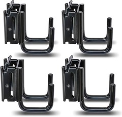 4-Pack 2″x2″ Heavy-Duty E-Track Double Fitting J Hooks with Extra Rubberized …