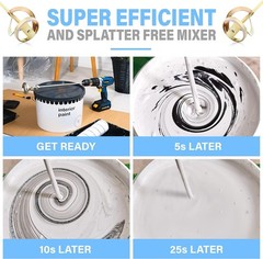 Lot of 2 Paint Mixers for a Drill 1-5 Gallon Bucket Paint Stirrer 15-3/4″ long