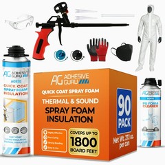 QuickCoat Closed Cell Spray Foam Insulation Kit for Wall–90×32.8oz covers 1800ft