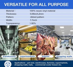 Vinyl Strip Curtain Roll PVC 8 Inches x 75 feet, Clear,Transparent