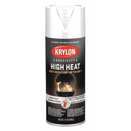 Krylon K01505777 Spray Paint, White, Flat, Solvent, 12 Oz
