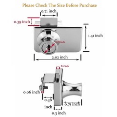 XIEHE 2PCS Zinc Alloy Glass Door Lock – Double Glass Door Locker with 2 Float…