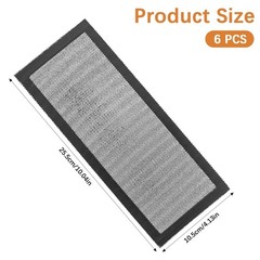 6 Pack Floor Vent Covers 4″x10″ Magnetic – Air Filters Mesh Screen Black