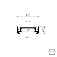 SURFACE 10 Silver Aluminum LED Channel Profile 2 m /6.5 ln. ft. with cover 10mm