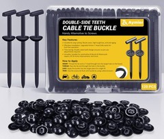 Aymier 120 Pcs Nylon Universal Cable Tie Buckle with Clear Storage Box, Upgra…