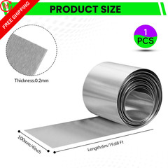 4” x 20′ Aluminum Flashing Roll,0.2mm Thickness x 20′, Silver
