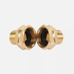 Brass Garden Hose Adapter, 3/4” GHT Female x 1/2” 3/4″ NPT Male Connector 2Pcs