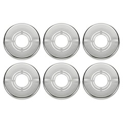 6pcs Wall Split Flange 0.98″ Plastic Round Split Flange Pipe Cover, Silver