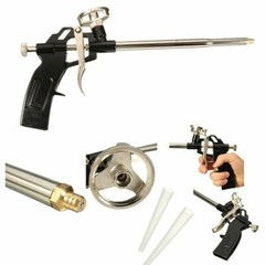 Pro PU Foam Gun NIB Expanding Spray Applicator New & Improved Adapter Basket