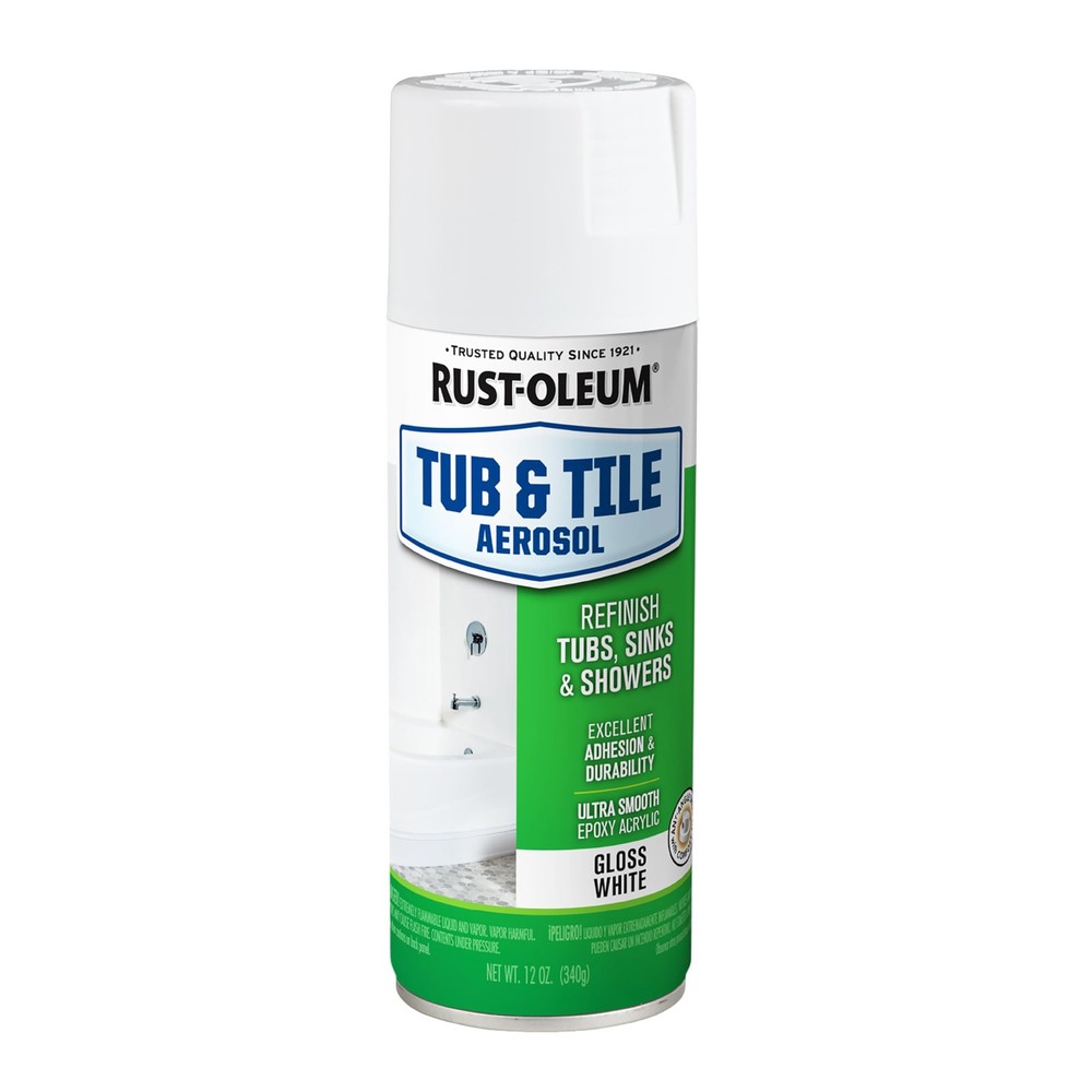 Rust-Oleum 280882 Tub & Tile Spray Paint, 12 oz, 12 Ounce (Pack of 1), White
