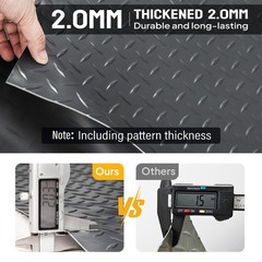 TUFFIOM 7.5 x 17 FT Garage Floor Mat, Thickened Diamond Plate PVC Garage Mats…