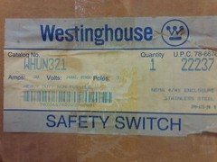 Westinghouse: Safety Switch 30A 240VAC 3 pole #WHUN321 #1B-1096-X16