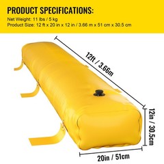 VEVOR Flood Barrier Hydro Barrier 12′ Length x 12″ Height for Water Diversion