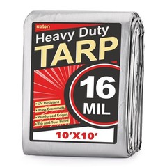 Keten Tarps Heavy Duty Waterproof 10X10 Feet, Extra Thick 16 Mil, Tear & Fade…