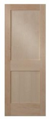 Exterior Maple 2 Panel Flat Mission / Shaker Stain Grade Solid Core Wood Doors