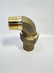 Mueller 90 Elbow 1/4 Bend Coupling 1” MIP X 1”Copper Flare Nut H-15530N Brass NL
