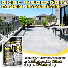 Concrete Crack Filler, 2.65LB High Elasticity Self Leveling Cement Crack Fill…