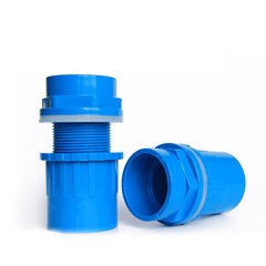 PVC Adhesive Pipe Fitting Pressure Tank Connector Bulkhead For Aquariums 20~50mm