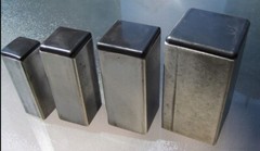 10x Square Tube Lamellar Plug 100×100 mm Quadrat Grey End Caps Plastic