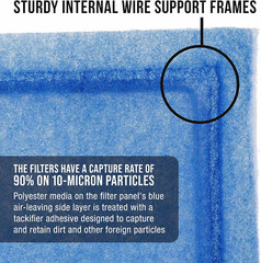 Elite Premium Paint Spray Booth Tacky Intake Filter Panel 20 X 20 Inch Blue