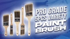 Pro Grade Paint Brushes, 5-Piece Brush Set, Flat & 5pk Soft, Multicolor
