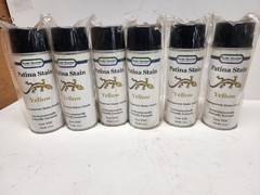 Lot 15 Patina Stain Spray Cans 12oz, Brown, Black and Yellow