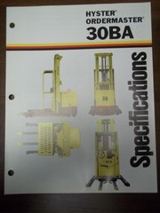 Hyster Lift Truck Brochure~R30BA Ordermaster~Specifications~Catalog Insert 1975