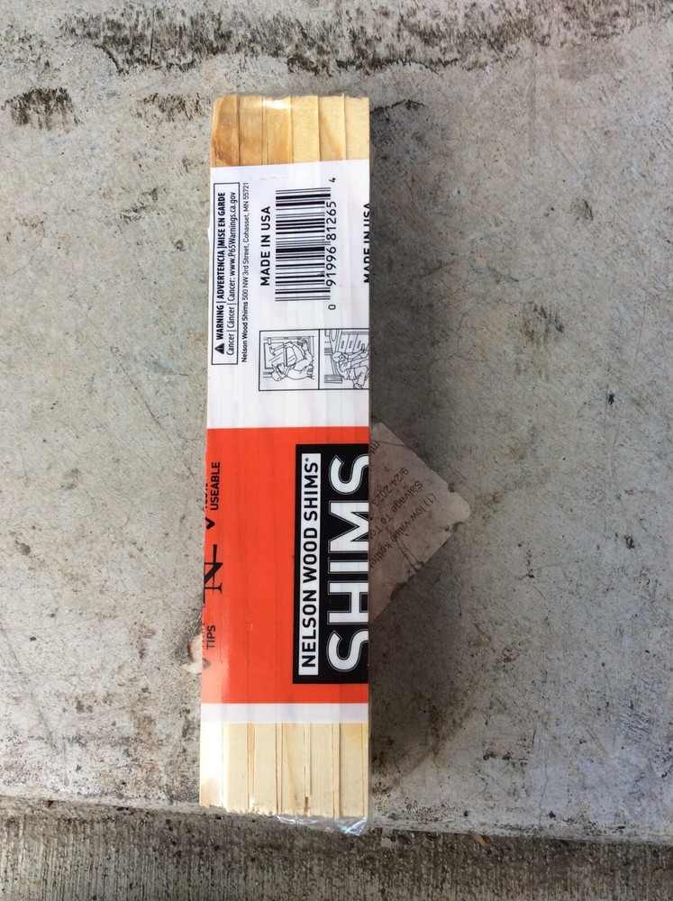 (12-Pk) Nelson Wood Shims Wood Shim 8″ PSH8/12/36/65