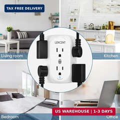 2 Prong Surge Protector Power Strip,2 Prong to 3 Prong Grounding Outlet Adapter,