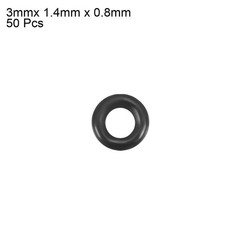 50Pcs Black 3mmx 1.4mm x 0.8mm Nitrile Rubber O Ring NBR Oil Sealing Grommets